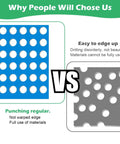 Comparison of clean punch holes vs uneven, highlighting precision of Heavy Duty Three Eighths Inch Single Hole Punch For Paper Crafts