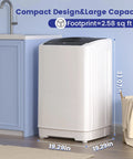 No Sweat Laundry Days With This Compact Portable Washing Machine Ideal For Dorm Rooms And Small Apartments showing dimensions and design.
