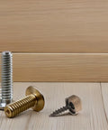 Top Shelf Copper Self Tapping Screws With Decorative Caps For Mirror And Wood Fastening Rust Resistant Hardware Kit on wooden surface