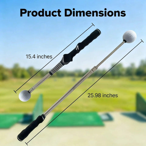 Dimensions of Retractable Golf Swing Trainer With Click Feedback Posture Correction Arm Band And Grip Trainer Portable Indoor Outdoor Swing Aid For Right Handed Players To Boost Tempo Speed And Mechanics