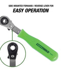 Slack Adjuster Tool And Wrench For Semi Trucks With Angled Head showing forward/reverse lever for air brake adjustments.