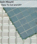 Mirror Glass Mosaic Tiles 12x12 Inch Beveled Five Face Silver Crystal Backsplash For Kitchen And Bathroom Seamless No Grout Required Mesh Backing Five Sheets Per Box with close-up of mesh backing.
