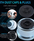 Two Set Trailer Nut Kit For 1 Inch Spindle Shafts With Castle Nuts Washers Cotter Pins Dust Caps And Rubber Plugs Fits 1 Inch Shaft