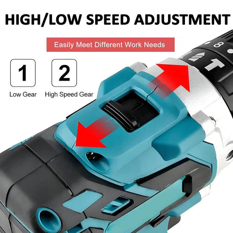 Premium Cordless Electric Wire Stripper Machine With Dual Four Ah Batteries And Twenty Bushings Stepless Two Speed Adjustment gear switch details
