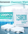 Top Shelf 900 Pack Cleanroom Wipes Straight Up Lint Free Nonwoven Microfiber Disposable Cloth, 1200 pieces in vacuum packaging.