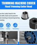 Precision Collet Nut 671361001 And 671362001 For Dremel And Ridgid Trimmers Routers Built Tough For A Secure Fit Smooth Performance Broad Tool Compatibility Easy Install And Reliable Connection, black metal nut on trimmer chuck
