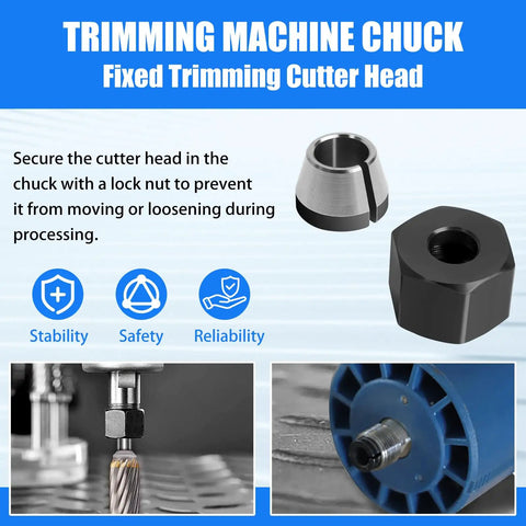 Precision Collet Nut 671361001 And 671362001 For Dremel And Ridgid Trimmers Routers Built Tough For A Secure Fit Smooth Performance Broad Tool Compatibility Easy Install And Reliable Connection, black metal nut on trimmer chuck