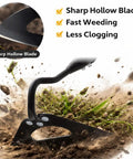 Garden Hoe Weeder Removal No Nonsense Heavy Duty Weed Tool For Gardening 55 Inch Stand Up Long Handle Hollow Blade