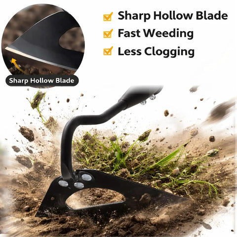 Garden Hoe Weeder Removal No Nonsense Heavy Duty Weed Tool For Gardening 55 Inch Stand Up Long Handle Hollow Blade