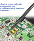 Portable Vacuum Suction Pen Kit With Six Suction Pads And Two Tips For Snagging ICs And SMDs on circuit board