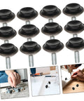 Heavy Duty Furniture Levelers 20 Pack Adjustable Screw Feet for Wobbly Chairs, black iron feet with swivel base.