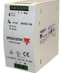 24V DC DIN Rail Power Supply 120W 5A Switching Converter For Electrical Panels on white plastic housing