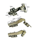 Heavy Duty 45 Degree Cabinet Hinge With Smooth As Butter Hydraulic Soft Close 35Mm Cup For Corner Overlay Doors Zero Slam Quick Clip Setup Pack Of 4 Hardware Pieces, detailed view with measurements.