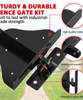 Anti Sag Gate Kit With Heavy Duty 90 Degree Hinges Self Locking Gate Latch And Corner Brace For Wood Gates And Garden Fence Weather Resistant Steel Construction Powder Coated For Long Lasting Performance showing reinforced corner brace and smooth operation