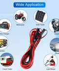 SAE Power Extension Cable 14AWG With Quick Connect and Disconnect for Automotive, RV, Motorcycle, Solar Panel uses shown.