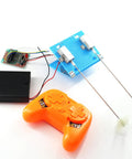 2.4G 4-Channel RC Boat Model Kit For Kids With Double 180 Strong Magnetic Motors shown with orange remote and parts