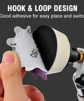 Heavy Duty Flex Edge Sanding Discs With Kickass 80 To 800 Grit Range demonstrating hook and loop design for easy attachment.