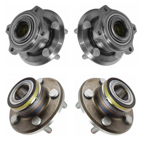Two Piece Front And Rear Wheel Bearing And Hub Assembly Set For 2005 2009 Chrysler 300 2006 2009 Dodge Charger And 2005 2008 Magnum