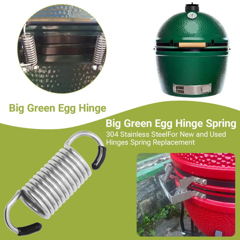 Hinge Spring Replacement For Kamado Grills Heavy Duty 304 Stainless Steel Lid Support Fits MiniMax Large XL XXL Models Two Pack To Fix No Sag Lid And Smooth Open Close Action