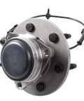 Front Wheel Bearing Hub Assembly 515054 For Chevy And GMC 6 Lug 2WD With ABS Easy Install Front Hub Replacement For 2005 Silverado Sierra Yukon And Yukon XL 1500 Durable High Quality Ready To Roll showing metal hub with ABS cable