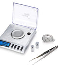 Top Notch Milligram Jewelry Scale With 0.001 g Readout For Gemstones And Fine Gold Digital Precision Scale For Jewelry Gems And Powder Includes Calibration Weights And Tweezers