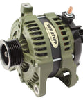 Beefed Up 250 Amp 12V External Regulator Alternator With Six Rib Serpentine Pulley Army Green Heavy Duty Off Road Ready for Jeep Wrangler JK 2007 to 2011 Delivers Maximum Output, Superior Cooling And Long Term Dependability