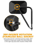 360-degree rotation ball socket of pair of doorless side mirrors for Wrangler YJ TJ JK JKU JL JLU Gladiator JT 1987 to 2026