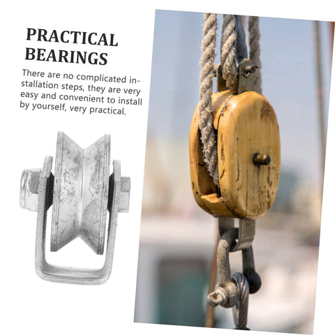 4-inch V-groove gate wheel and pulley system showcasing practical bearings for smooth operation in sliding gates and industrial systems.