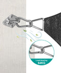 DIY Friendly Heavy Duty Sun Shade Sail Hardware Kit In 304 Stainless Steel showing wall anchor attachment