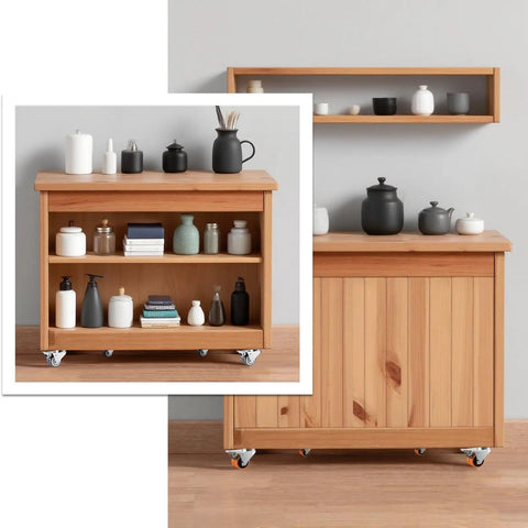 Heavy Duty 2 Inch Double Wheel Casters With Roller Brake 4 Pack Smooth Rolling Swivel Caster Wheels on wooden furniture.