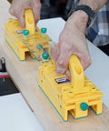 Heavy Duty Chip Deflector Connector Link For Grrripper Pushblocks Table Saw Safety Deck Handles Bridge Kit Router Table Woodworking Chips used on wood piece.