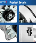 Close-up details of One Wire GM Alternator 63A Self Exciting 10SI Style Replacement for Chevy GMC Buick Pontiac Cars and Trucks