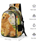 Red Mailbox Yard Pup Printed Backpack with high capacity, easy to clean durable polyester, breathable straps, unisex style.