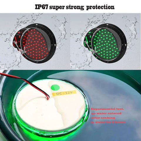 Heavy Duty Industrial Traffic Light With Wireless Remote Control Dual Red Green Signal For Loading Docks And Warehouses Slick Four Inch Diameter Bright Lens Easy Install And Rock Solid Performance