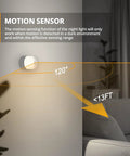 Rechargeable Motion Sensor Night Light With Dusk To Dawn Sensor Stick On No Fuss Cool White LED Closet Light auto on off range demo