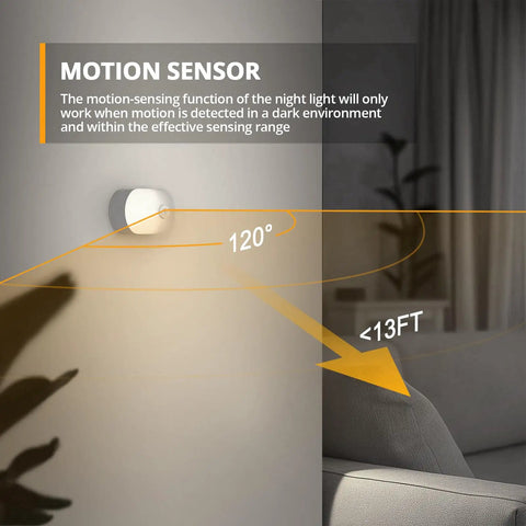 Rechargeable Motion Sensor Night Light With Dusk To Dawn Sensor Stick On No Fuss Cool White LED Closet Light auto on off range demo