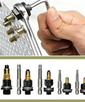 No Hassle Heavy Duty Carbon Steel Rivet Nut Tool Kit With M3 To M8 Inserts being used with a wrench on metric fasteners.