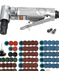 Built Tough Pneumatic Angle Die Grinder With A 90 Degree Head That Pulls 25000 Rpm On A Quarter Inch Chuck includes assorted grinding disks.