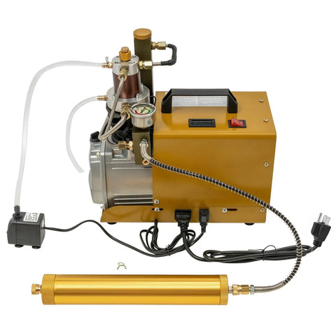 JDINAAS 4500PSI High Pressure Air Compressor 1800W Electric Pump Gun Water Cooled For PCP Filling Industrial Pipeline Testing All Copper Motor Quick Inflate Strong Performance Durable Steel Frame
