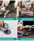Pro Grade 15 Pack 4 Inch Diamond Polishing Pads Kit With Five Eighths To Eleven Backer Pad And Wool Felt Buffing Pad in use