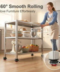 Snap In No Sweat Silent Swivel Caster Wheels For Bedroom Dressers And Kitchen Islands Super Smooth Floor Glide heavy duty wheels on kitchen cart.