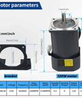 120W motor and bracket dimensions for 125Mm Three Jaw Self Centering Lathe Chuck Kit With 120W 110V Adjustable Speed Motor And Driver