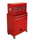 Solid As A Rock Rolling Tool Chest Eight Deep Drawers And Detachable Top Workbox Heavy Duty Mobile Shop Rig For Garage And Worksite Gear Organization Setup, red steel with locking wheels