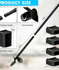 Heavy Furniture Lifter Tool With Four Raise Blocks And Sliders, 800 Lb Capacity, showing handle, wheels, and adjustable blocks.