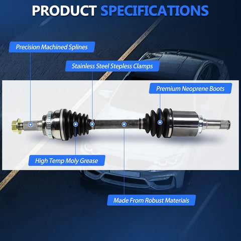 Front CV Axle Assembly Kit For Hyundai Sonata 2015 2016 2017 2018 2019 And Kia Optima 2016 2020 Left specifications