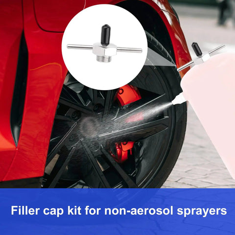 Viper 19487 4 Pack Filling Cap Set With T Bar Handle And Gasket For Non Aerosol Spot Sprayer in use on car wheel
