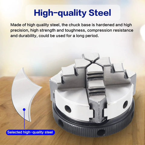 Beefed Up 3 Jaw Self Centering Lathe Chuck 50mm Spindle Motor Kit For CNC Lathes showing high-quality steel construction.