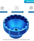 16 Notch Bottom Bracket Tool For BBT 69.2 Compatibility Centerlock Rotor Tool 44mm Outer Diameter CNC Aluminum Anodized Blue