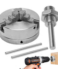 Three Jaw Chuck For Wood Lathe With Self Centering System Ideal For Woodworking CNC And Drills compact metal chuck with drill adapter and keys