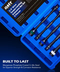 Torque Limiting Extension Bar And Deep Impact Socket Set in blue case, 5 pieces visible, labeled with torque specifications for automotive use